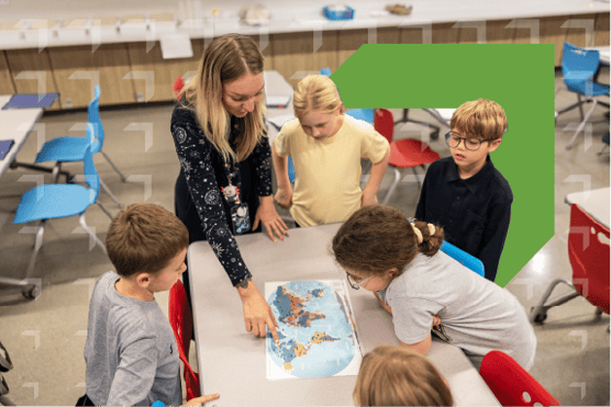 PLTW Launch teacher and students working collaboratively