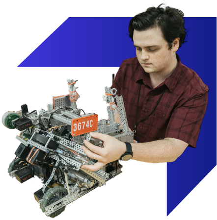 PLTW student working on hands-on project