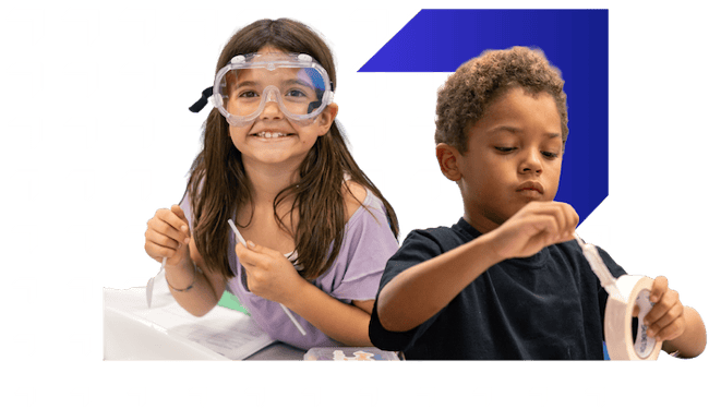 Two PLTW Launch students working on hands-on projects