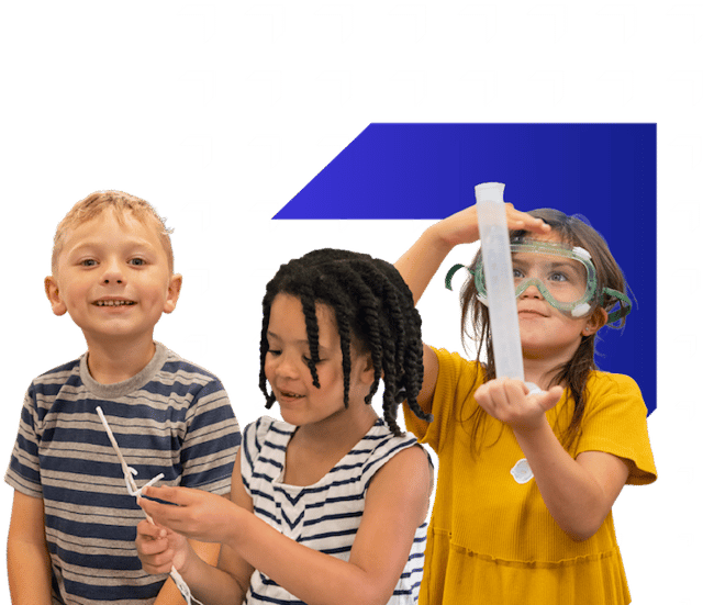 Three PLTW Launch students working on hands-on STEM projects