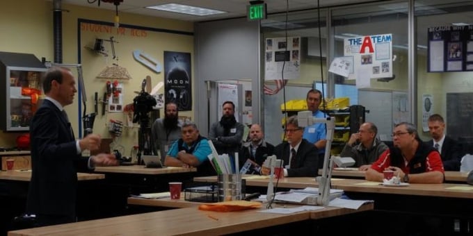 Bertram Visits Schools, Speaks of Urgency in Alaska