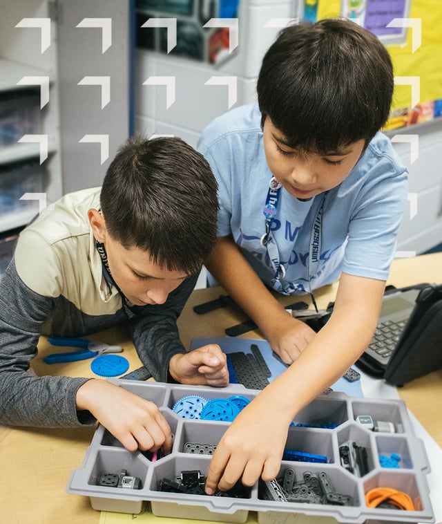 PLTW Gateway Middle Schoolers working on robotics project