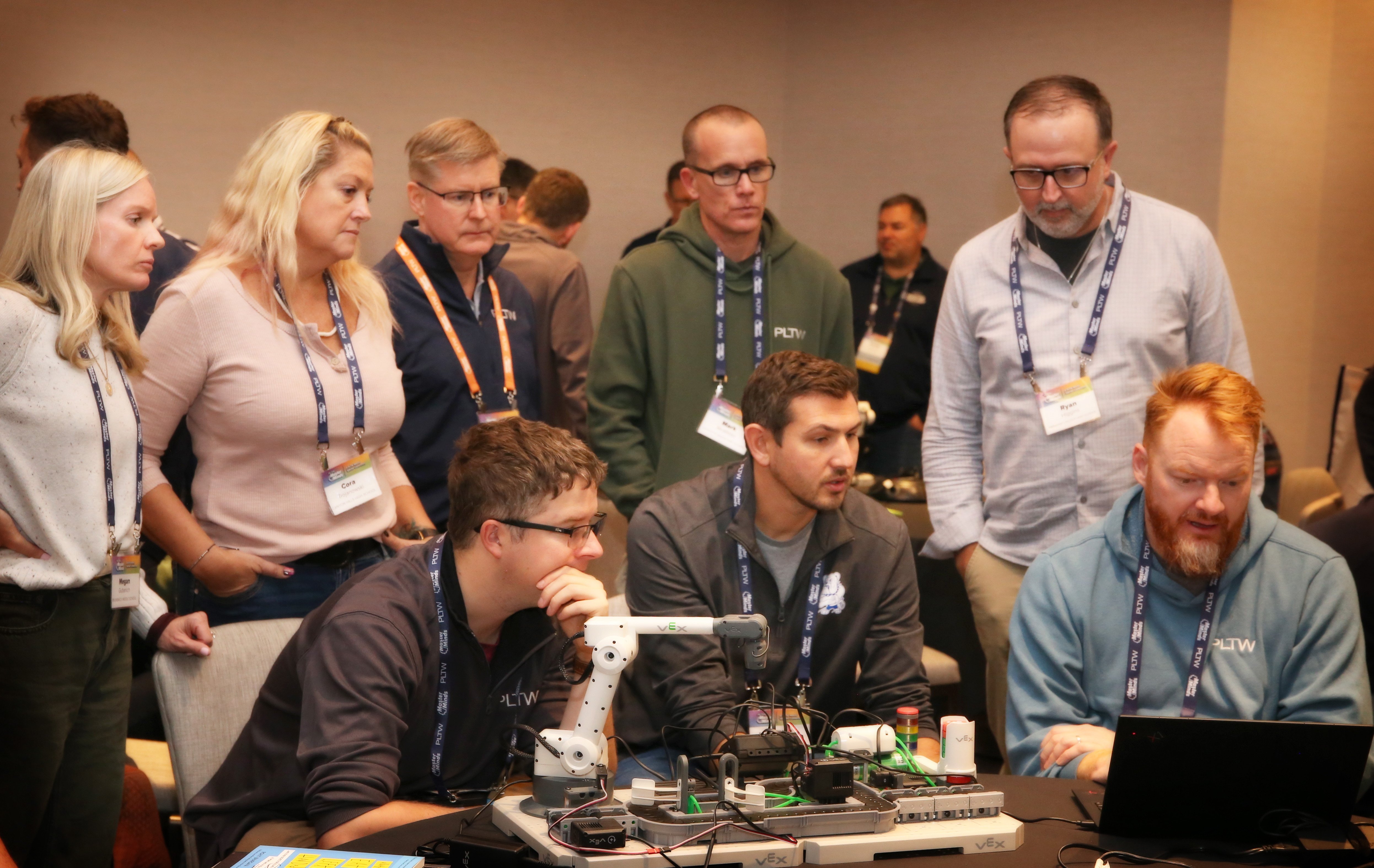 Group of Educators previewing PLTW’s new Advanced Manufacturing course at MasterMinds 2025