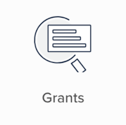 Icon image of magnifying glass looking for Grants