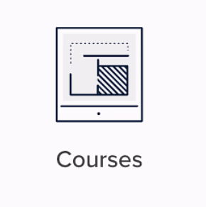 Icon image of magnifying glass looking for Courses
